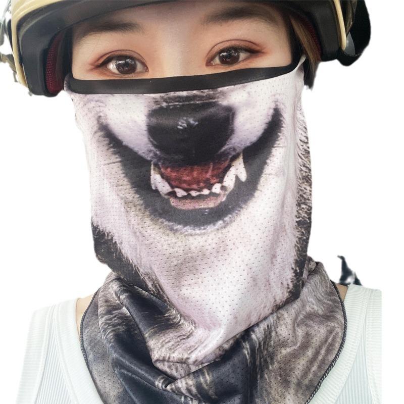 UV Protection Ear-Hanging Windproof Cycling Mask - Orange Cat Face Triangle Scarf