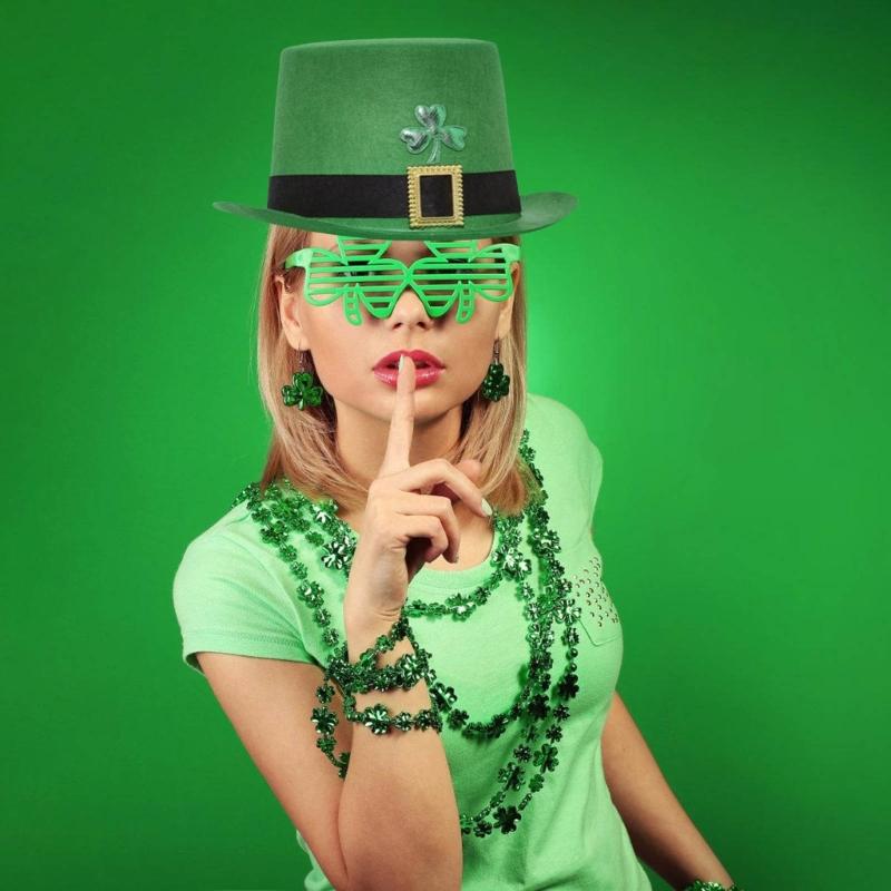 Festival Grön Hatt Platt Topphatt Karnevaler Festlig Hatt StPatrick Helgdekoration