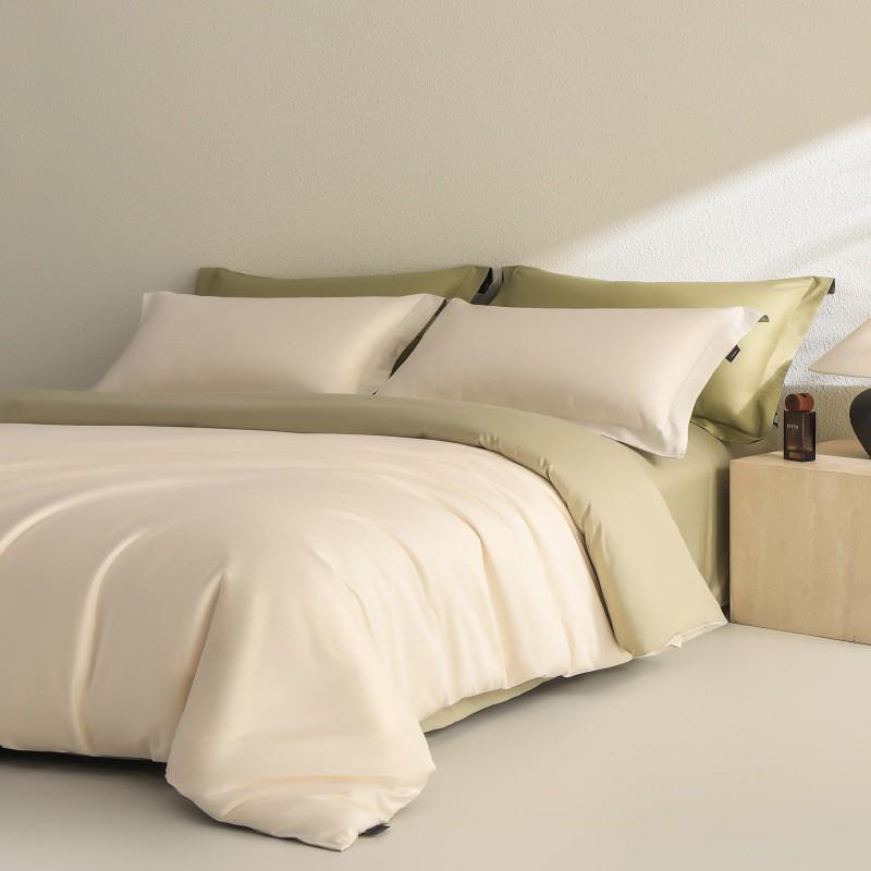 100% Cotton Long-Staple Sateen Bedding Set Luxury Soft Bed Sheets Duvet Cover