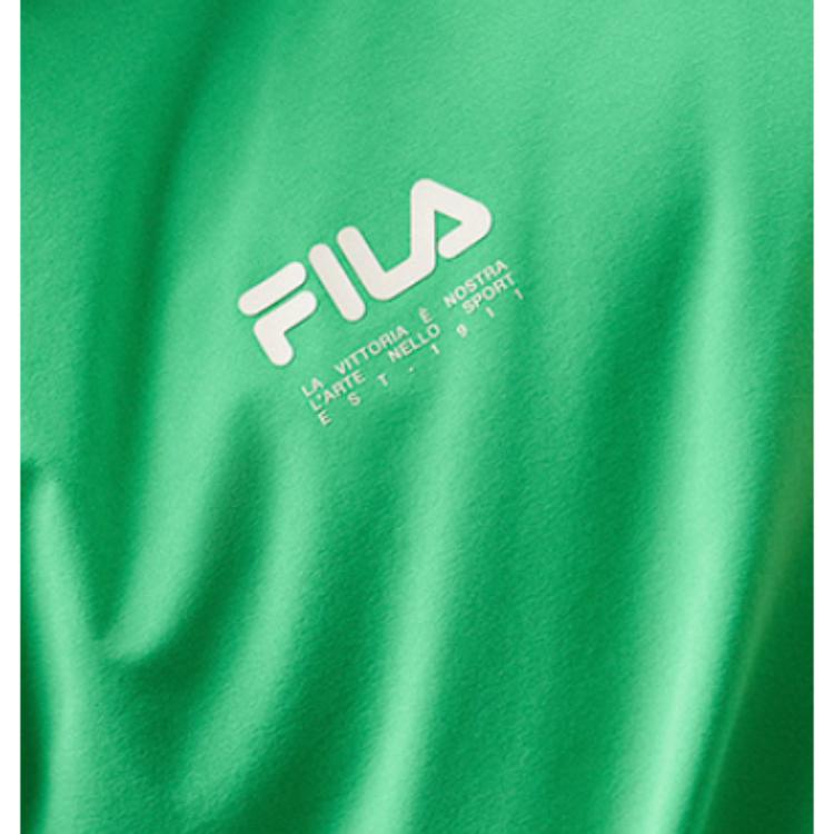 FILA Fitness Series Letter Print Breathable Round Neck Sports Short Sleeve T-Shirt Men Tops Grape-Green A11M421120FGN