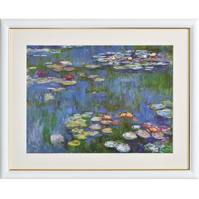 Sunny Town Gallery Framed Painting "Water Lilies" by Claude Monet (with String and Hook) F4 34 X 42cm