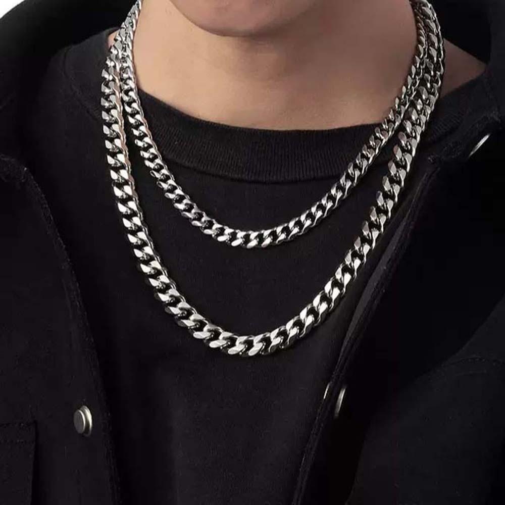 Metal Silver-plated Neck Chain Luxury Exaggerated Men Necklace 10MM Twists Necklace  Birthday Gifts