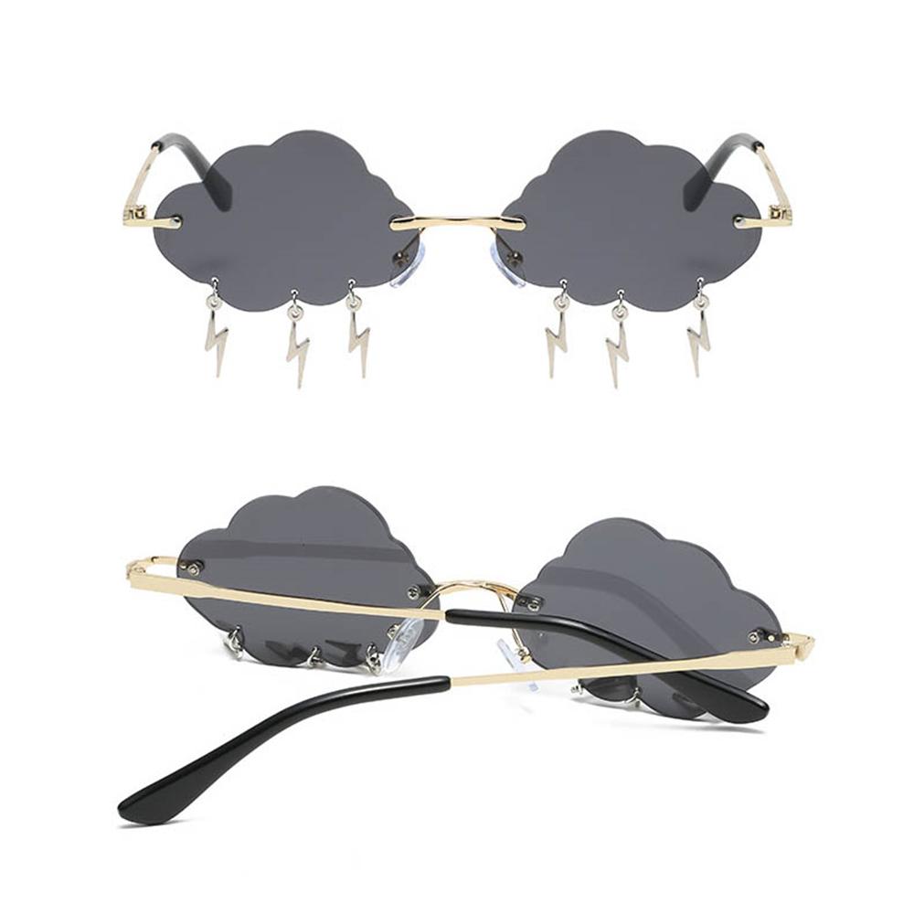 Glasses Disco Rimless Sunglasses Clouds Lightning Sunglasses Sunglasses for Women 90s Sun Glasses