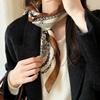 Brown Chain-Print Square Scarf Waist Sash Women Lightweight Stylish Belt Accessory OL Fashion
