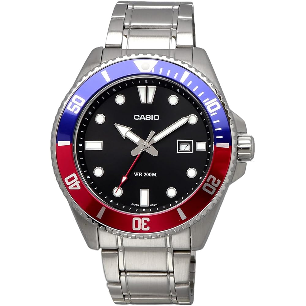 Casio MDV-107D-1A3 Analog Quartz Watch Stainless Steel Water Resistant 200m