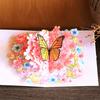 3D Pop Up Flower and Butterfly Greeting Cards Pink Style Paper Card with Envelope & Small Card for Parties Gathering