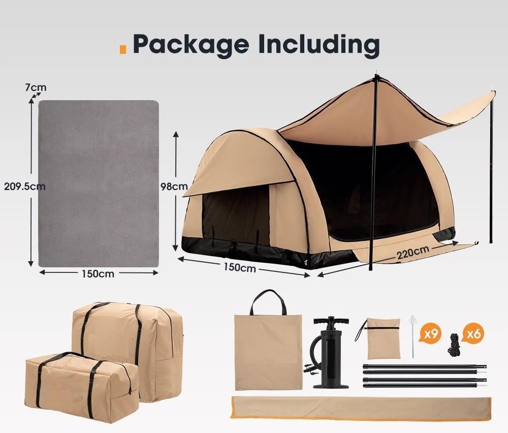 Rainproof Inflatable Tunnel Tent for 3-5 People with Spacious Design