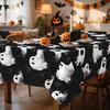 Single piece, Halloween tablecloth, black decoration, pumpkin abstract style, suitable for restaurantszyc