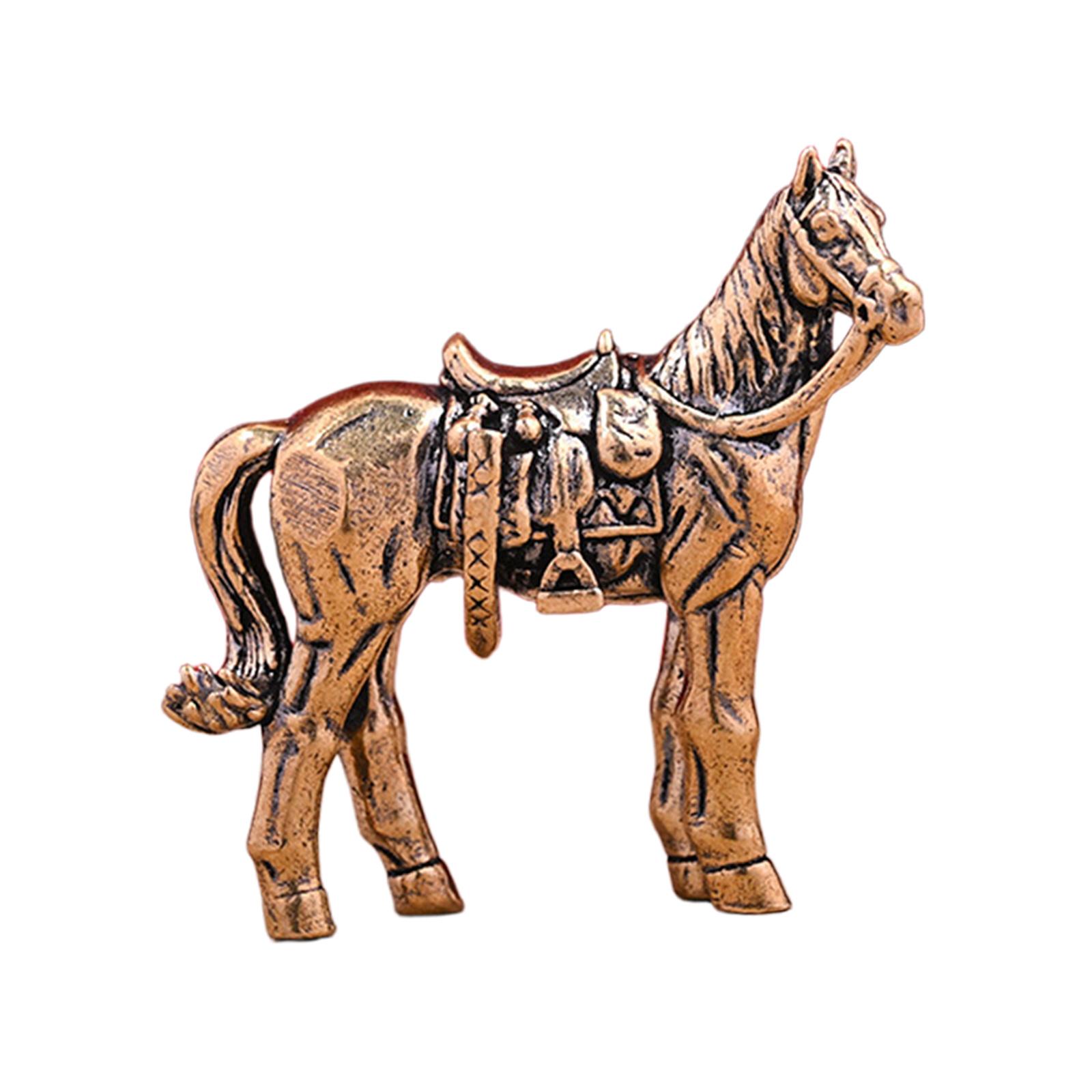 

Horse Miniature Figurine Tabletop Ornament Art Crafts Vintage Feng Shui Decor for Table Desk Home Decoration Birthday Gift