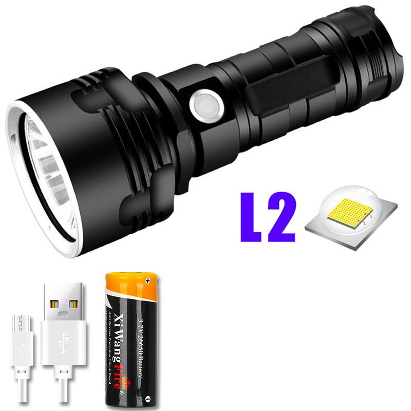 A Super Bright LED Flashlight USB Rechargeable Waterproof Lamp XM-L2 XHP70 Outdoor LightingTactical Torch Ultra Bright Lantern