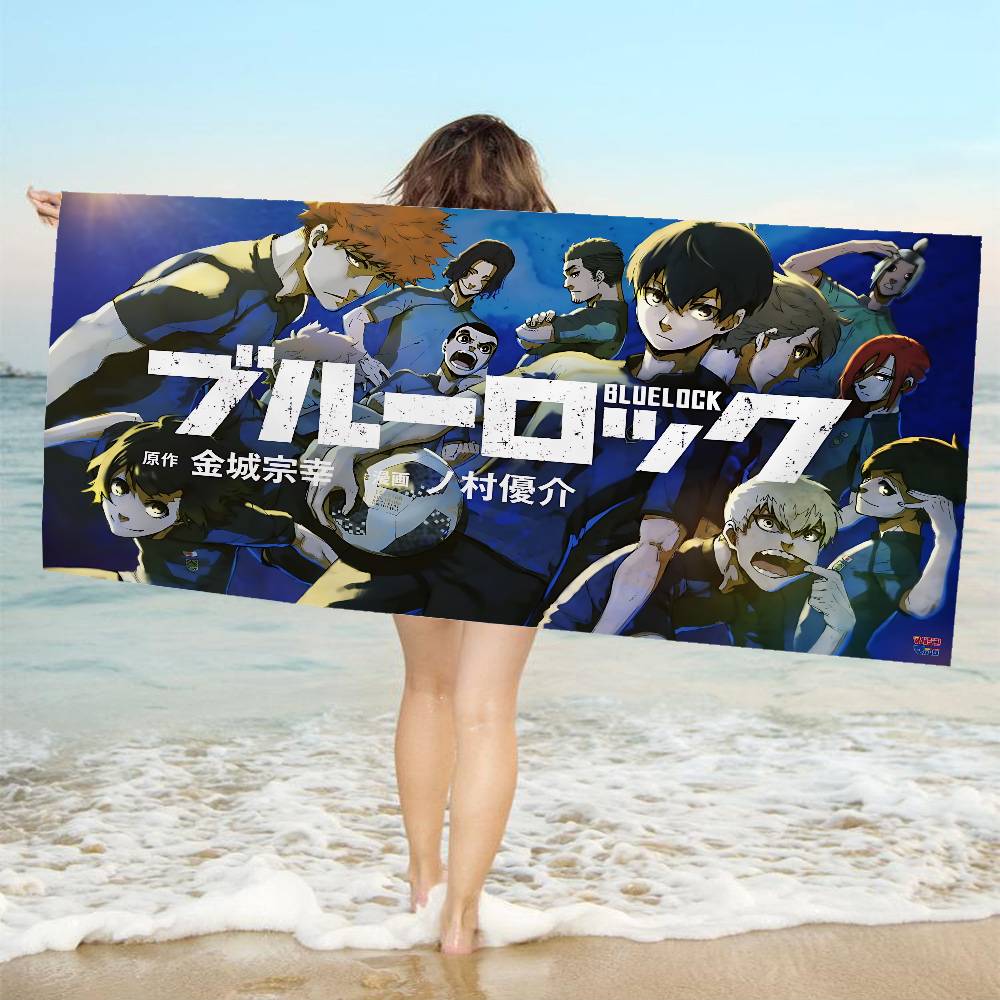 Japan Cartoon Anime B-Blue L-Lock Big Microfiber Beach Towels Quick Dry Sand Beach Towels Pool Towel for Travel Swim Pool Yoga