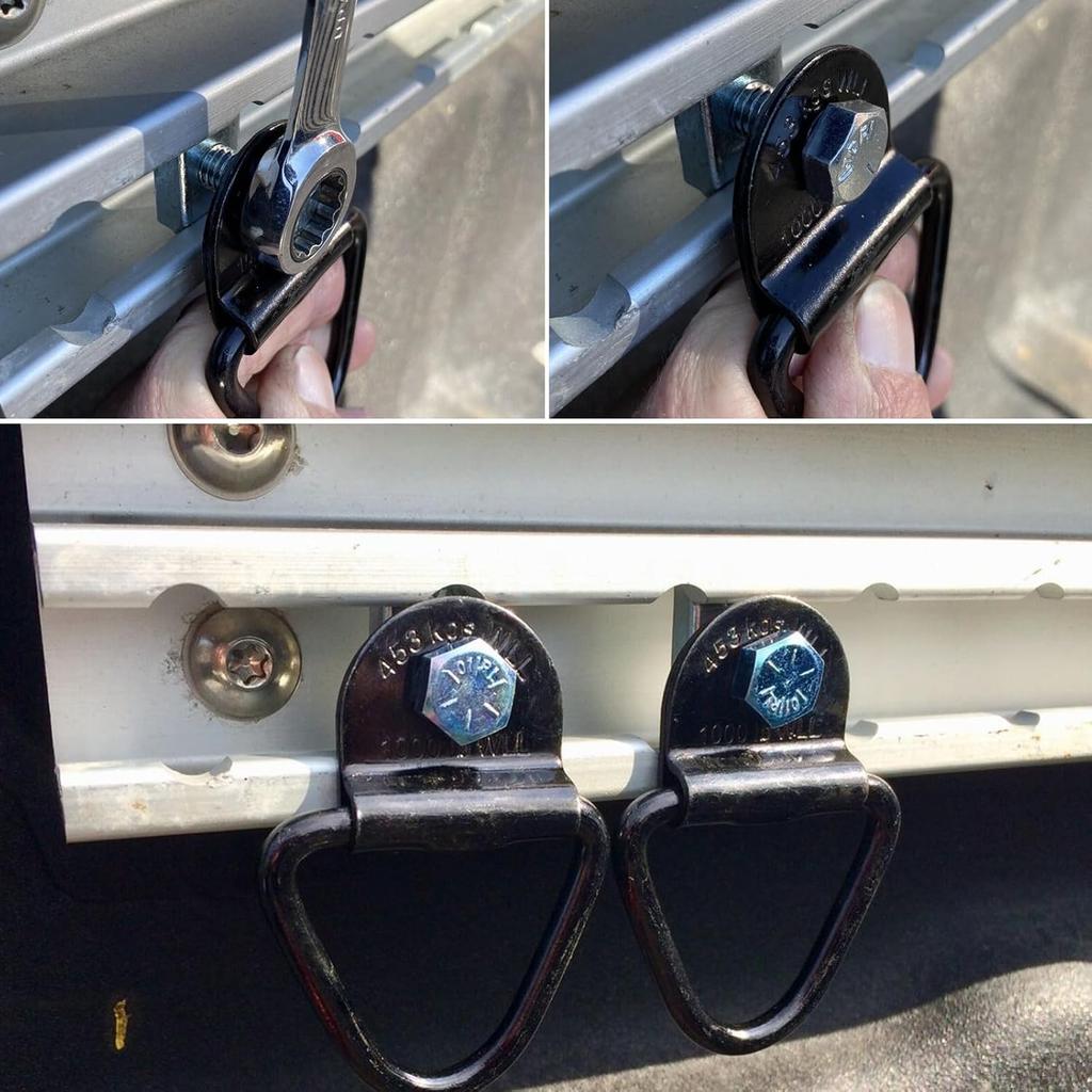 4 Set Truck Bed Rail Bolts Nuts Cargo D-Rings Tie Down Mount Kit Fits Nissan Frontier Titan W/Utili Track Bed Rail System