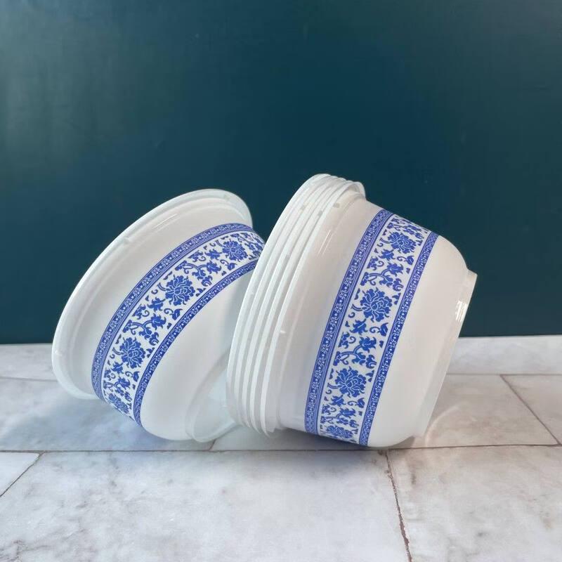 Biaoxing Disposable Plastic Blue and White Pattern Bowl