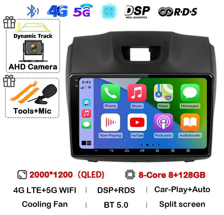 Android 14 Carplay Auto Car Radio For Chevrolet Holden S10 TRAILBLAZER COLORADO ISUZU DMAX GPS Multimedia Stereo Video Player 4G