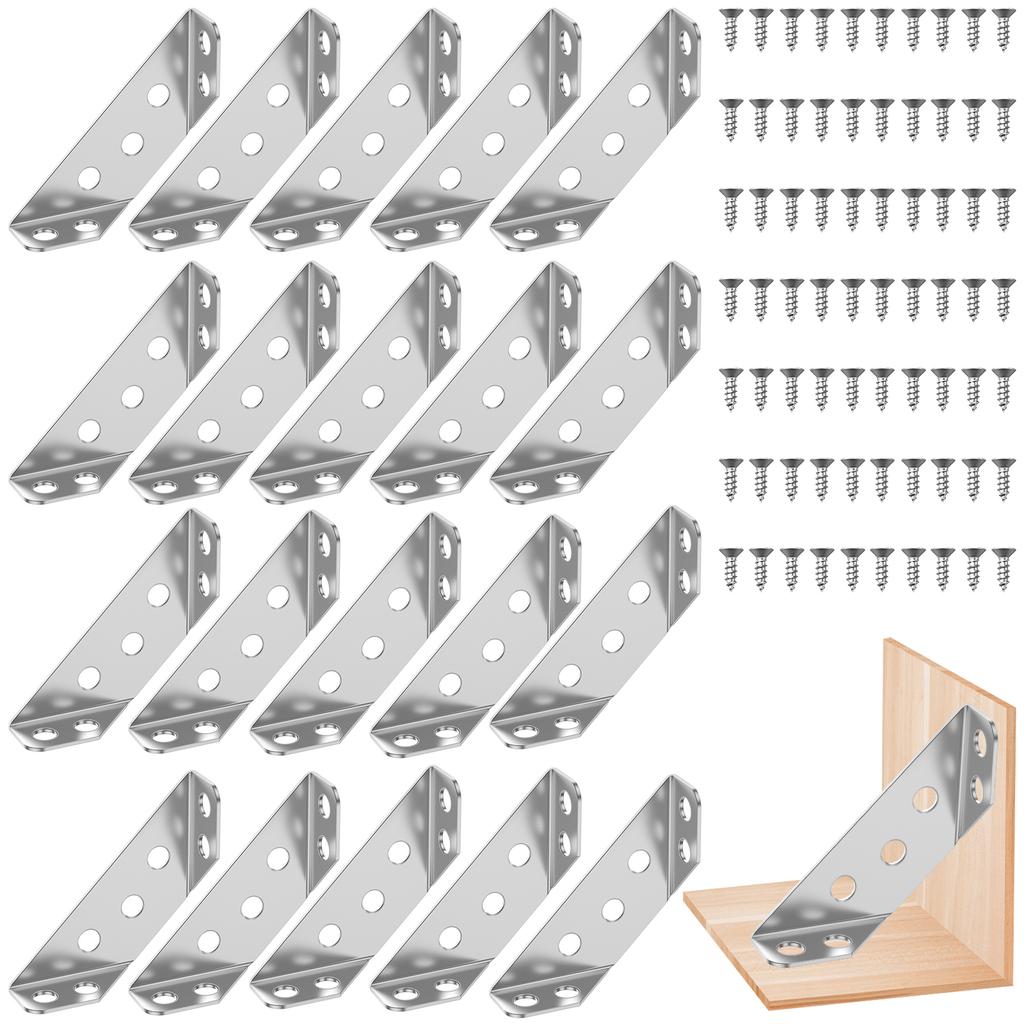 20/50 Buc Conector de Colț Mobilier Oțel Inoxidabil Suport de Colț Suport de Colț Triunghiular Universal cu Șurub Colțare