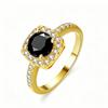 6.5mm Gold Plated Cushion Halo Moissanite Engagement Ring S925 Sterling Silver Promise Ring For Women