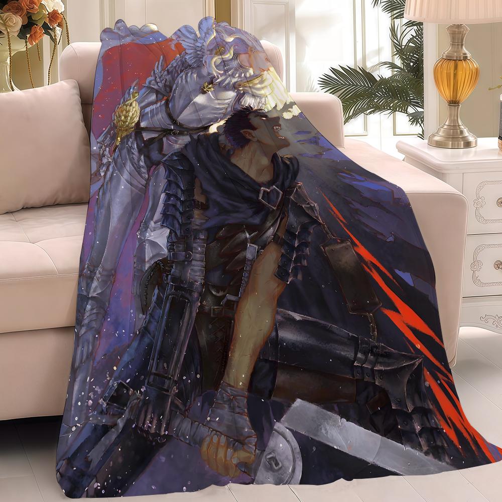 K-entaro Miura Berserk Guts Comic Blanket Warm And Soft Suitable For Bedroom Living Room Sofa Bed Office Travel Camping