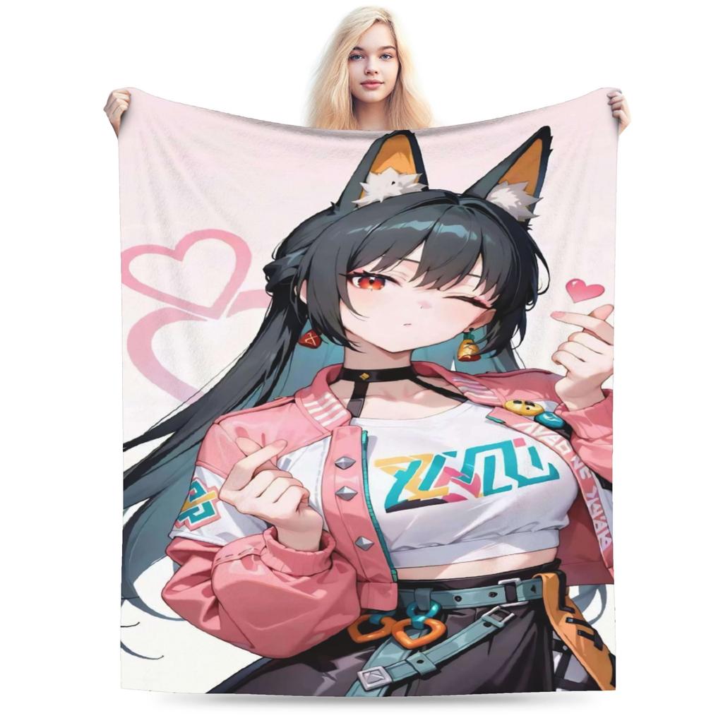 ZZZ Ellen Nicole Miyabi Plush Blanket Girls Boys  Flannel Throw Blanket For Couch Chair Super Warm Custom Quality Bedspread Gift