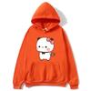 Red Flower From Panda BuBu To Bear DuDu Hoodie Cute Baby Bears Sweatshirts Couple Clothes Women's Streetwear
