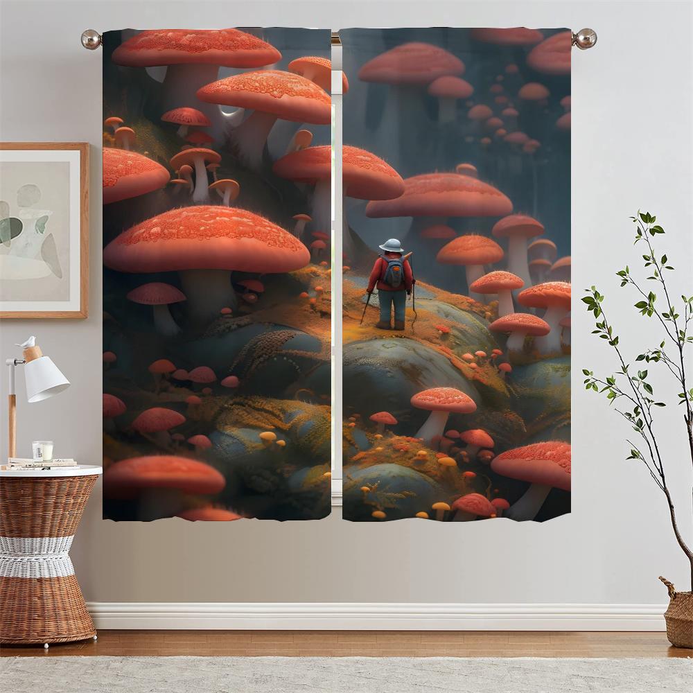 Mushroom World Ready Curtains Cheap Things With Free Shipping for Home Tentacles Curls Short Window Curtains Beaded Curtain Room