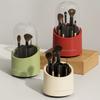 Large Capacity 360° Rotating Makeup Brushes Holder Waterproof Dustproof Cosmetic Storage Box with Lid Space Saving