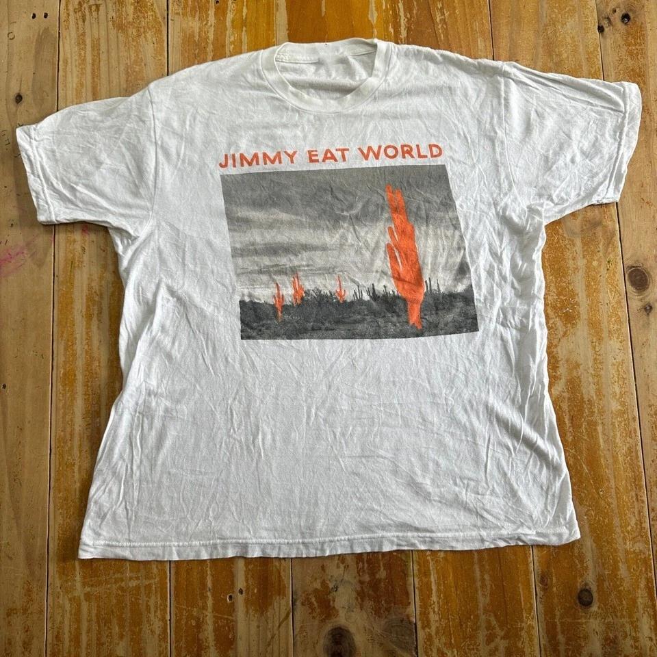 

Футболка взрослая унисекс хлопковая Jimmy Eat World Band White Cactus UU604 3XL