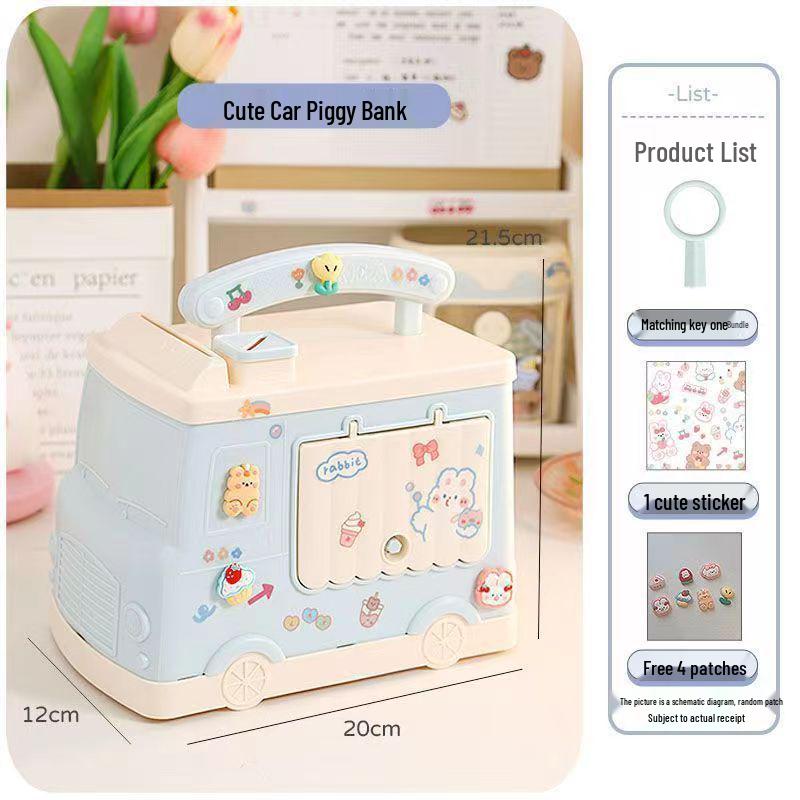 Cartoon Car Piggy Bank for Kids - Creative Gift & Souvenir with Large Capacity