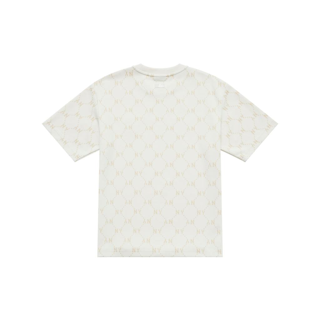 New MLB MONOGRAM Collection New York Yankees SS25 T Shirt Unisex Ivory 3ATSM0153-50IVS