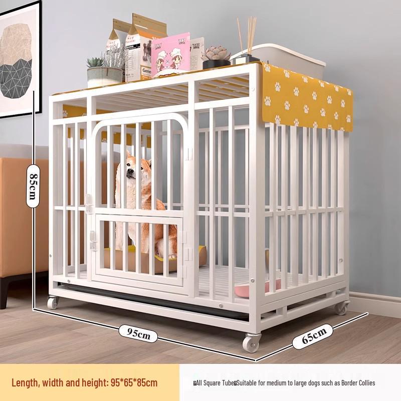 Medium Indoor Dog Cage with Toilet for Golden Retriever, Samoyed, Border Collie, Labrador - Thickened Pet House Fence