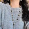 Maillard Natural Boutique Tiger's Eye Stone Imitation Tahitian Pearl Various Wearing Methods Sweater Chain Collarbone Chain Necklace