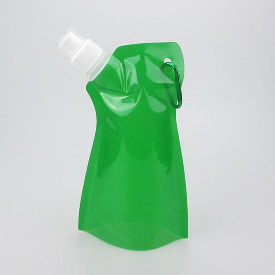 450ML Collapsible Water Bag Food Grade BPA Free Leak Resistant Lightweight Flexible Water Bottle Camping Supplies