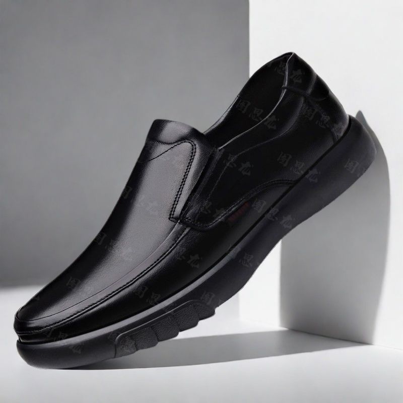 

Мужская кожаная обувь Офис Круглый носок Толстая подошва Черный Мужские Повседневные Лоферы Обувь Платформа Дизайнер Взрослые Мода 2025 Социальный Pu 44
