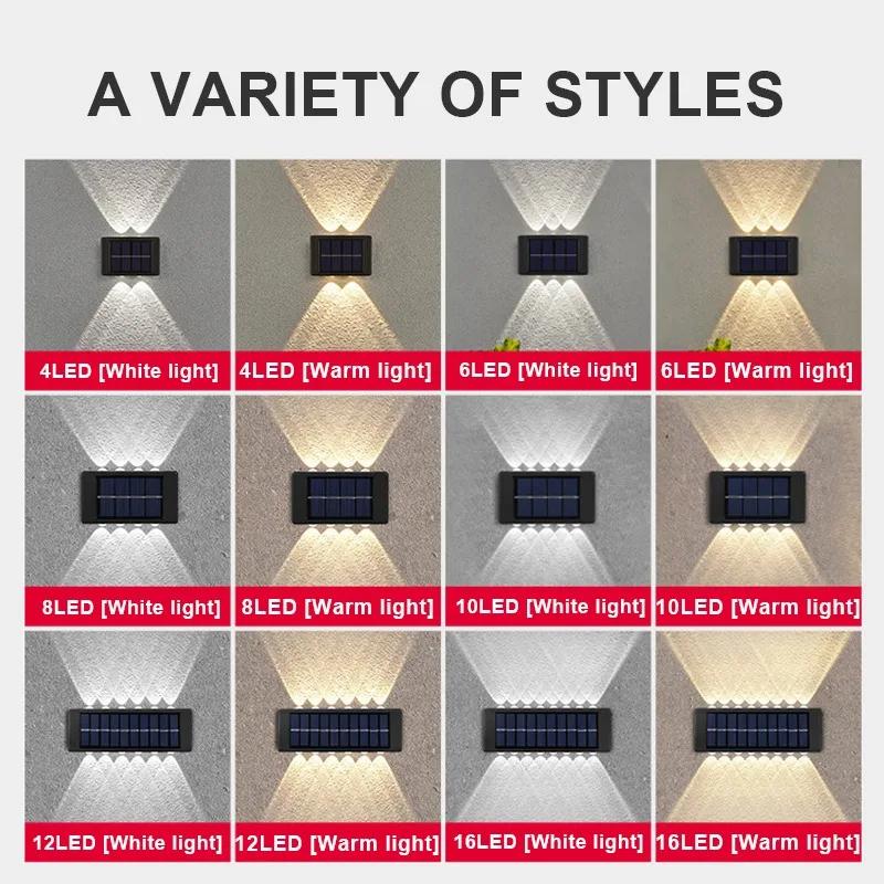 Outdoor Solar LED Wall Lights Waterproof Led Solar Lamp Up And Down Luminous Lighting For Garden Balcony Yard Street Decor Lamps