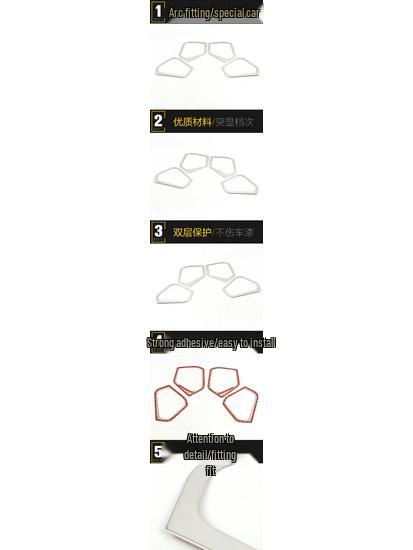 Mustang T70 Högtalarlåda Ljusring - Rostfri Högtalarkåpa Dekoration för Bilinteriör.