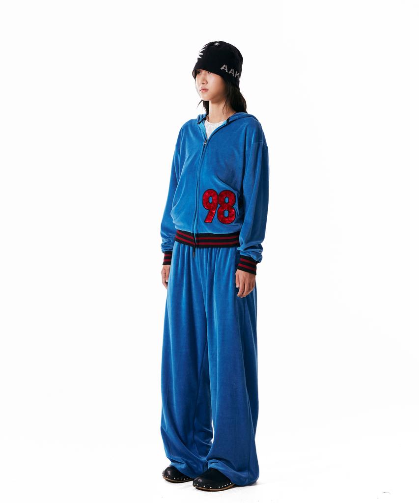 AAKAM 98 Patch Velor Pants (Blue)