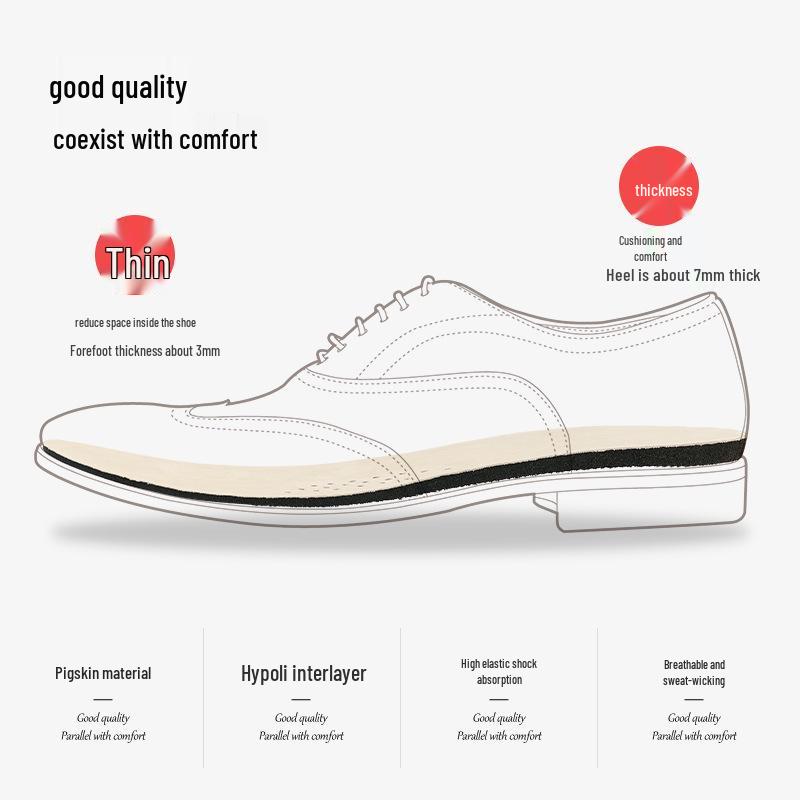 Äkta Läder Andningsbara Stötdämpande Luktresistenta Sportinnersulor för Vardagsskor