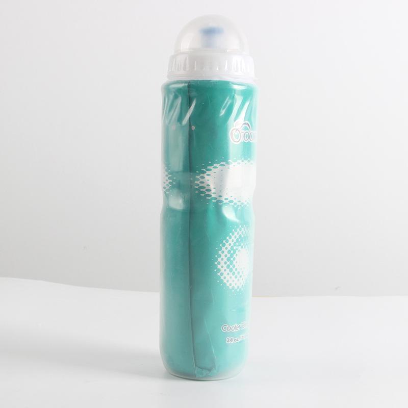 

710ml Double-Layer Ice Retention Cycling Water Bottle - Outdoor Sports Plastic Flask 710ml зелений