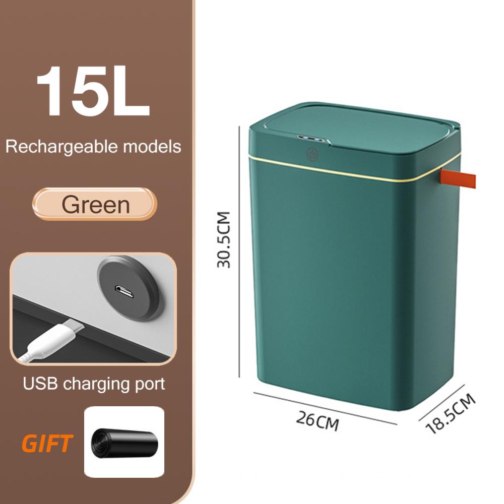 15L Automatic Packing Trash Can Smart Narrow trash can For Bathroom Toilet Waterproof Garbage Bin Smart Home
