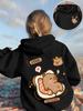 Girls Boys Kids Hoodie Cute Capybara Printed Sweatshirt Kawaii Cartoon Animal Pullover Hooded Top Casual Streetwear Winter