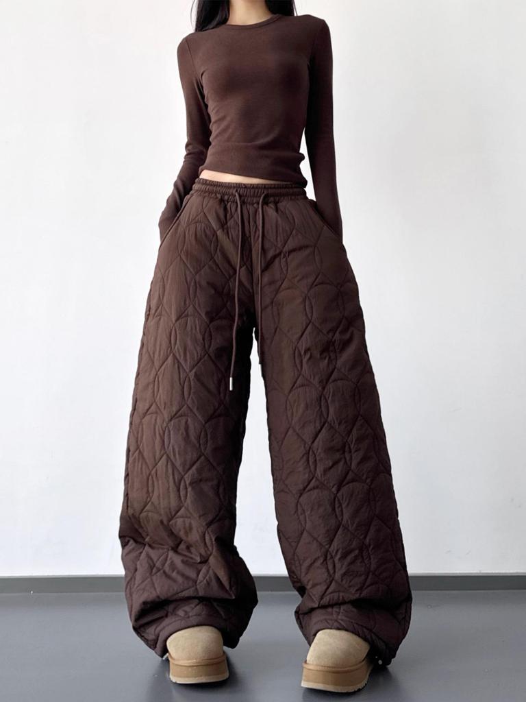 2025 Winter Korean Style Women's Warm Loose Casual Cotton Pants - Versatile, Stitch Detailed, Cold Resistant, Super Stylish.