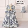 Middle Eastern Princess Party Dress for Girls with Floral Hot Stamping