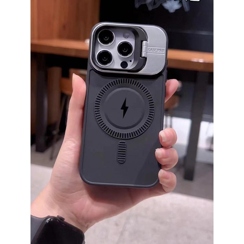 

Подходит для чехла для телефона Apple 15, 16promax, чехол с невидимой подставкой для объектива, мягкий защитный чехол Apple 11Pro