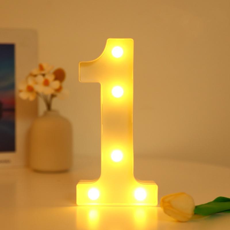 

Светодиодный цифровой светильник с цифровым индикатором, светящийся на батарейках, домашний теплый ночник, декоративный светильник для свадьбы, дня рождения, рождественской вечеринки