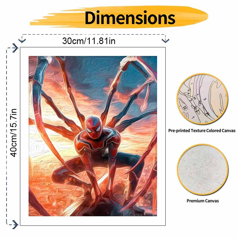 Disney Oil Painting DIY Digital Painting SpiderMan Superhero HandPainted Wall Art for Living Room and Entryway Decor.