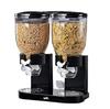 Double Cereal Dispenser Countertop Dry Food Storage Container with Dual Control Airtight Lid for Kitchen Pantry Organization