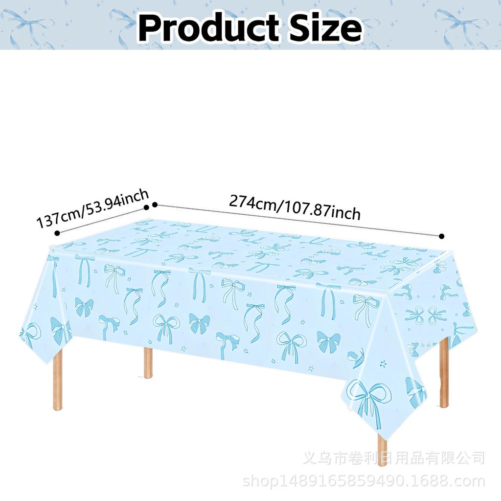 Bow Theme Party Supplies Bow Tablecloth Party Decoration Arrangement Props Tablecloth Atmosphere Tablecloth