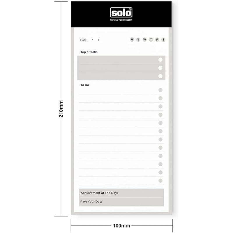 SOLO Set of 2 Daily Planner, Undated, To Do List, 90 Tear Off Sheets, 8.5  x4 Pad, Daily Schedule Planner, 80 GSM Paper 84 белый