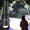1000LM Telescopic Zoom Flashlight Outdoor White Laser USB Flashlight Flashlight Charging Household Rechargeable Emergency X1L2