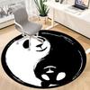 1pc Panda YinYang Office Round Area Rug, Indoor Mat Suitable For Office, Under Office Chairs Bedroom Living Room Home Decor, Room Deco