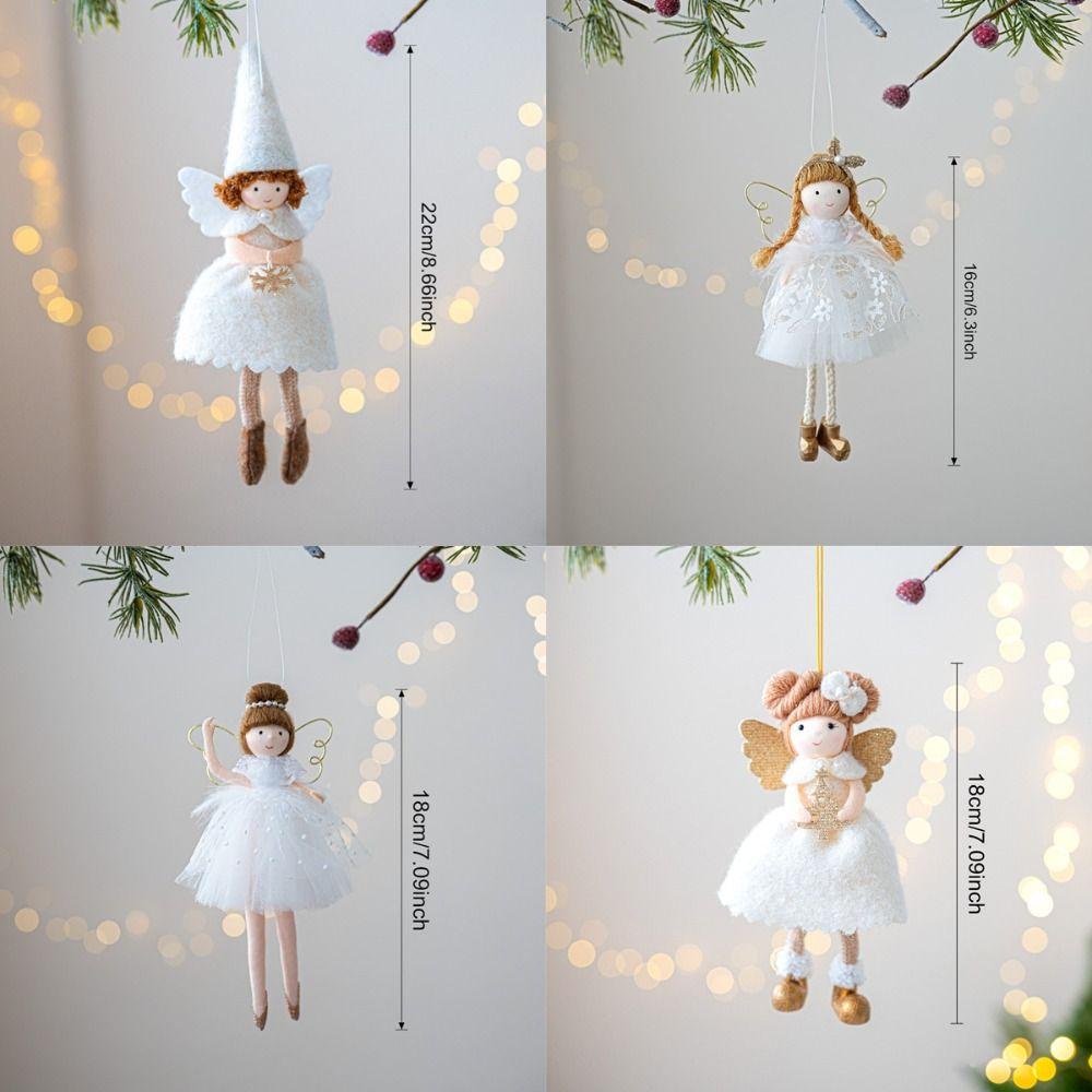 Cloth Christmas Angel Doll Drop Ornaments Angel Girl Plush Toy Pendant Hanging Pendant Christmas Girl Pendant Festival Decor